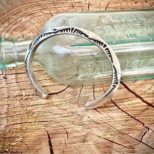 Hand Stamped Heavy Gauge Sterling Cuff